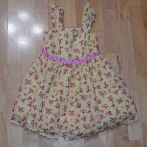 ZUNIE GIRL Little Girls' sz 4/5 Yellow Floral Dress
